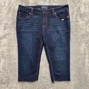 Lucky Brand Ginger Skinny Jeans Women's Size 14W Blue‎ Denim Medium Wash Cropped